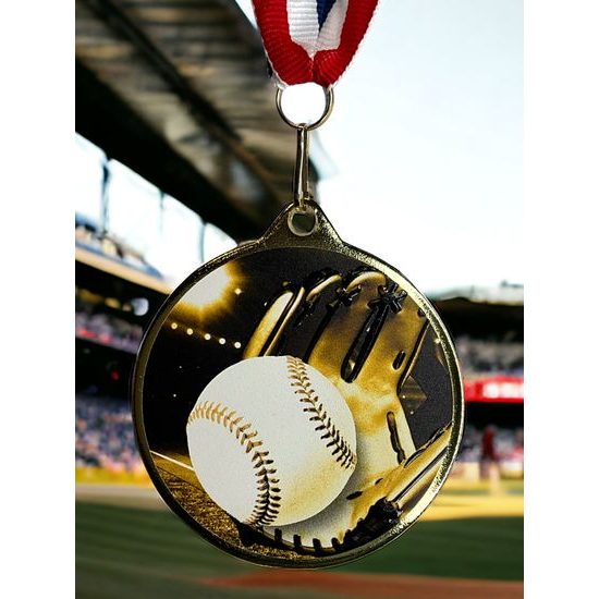 Medalla Barnet Clásica con Textura e Impresión 3D MaxMedal para Béisbol