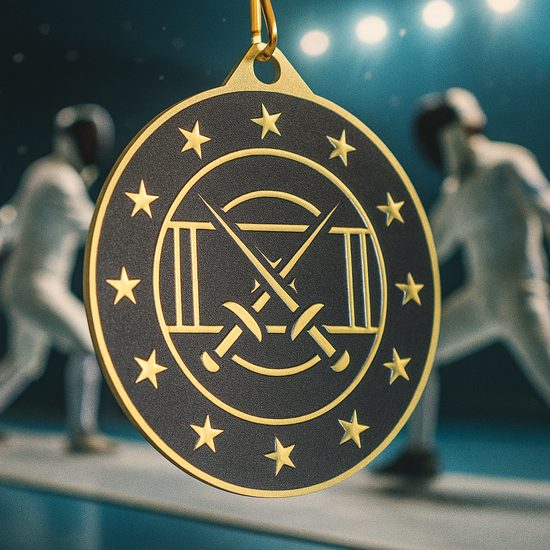 Medalla de Esgrima Valor de Acero Inoxidable