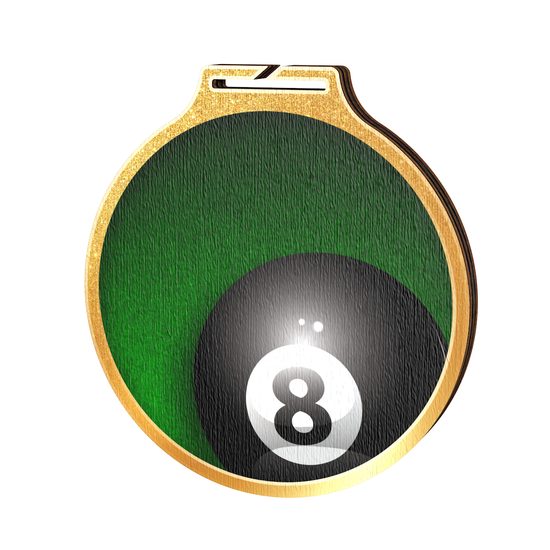 Medalla Habitat de Madera Ecológica de Billar Oro