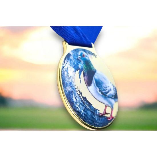 Medalla Sacul Paloma Color Textura Impresión 3D