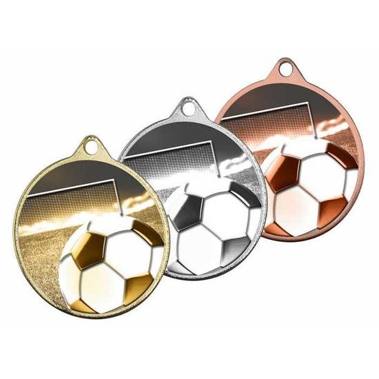 Medalla Barnet Clásica con Textura e Impresión 3D MaxMedal para Fútbol Soccer