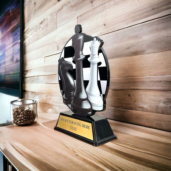 Trofeo Roswell en Acrílico Negro para Ajedrez