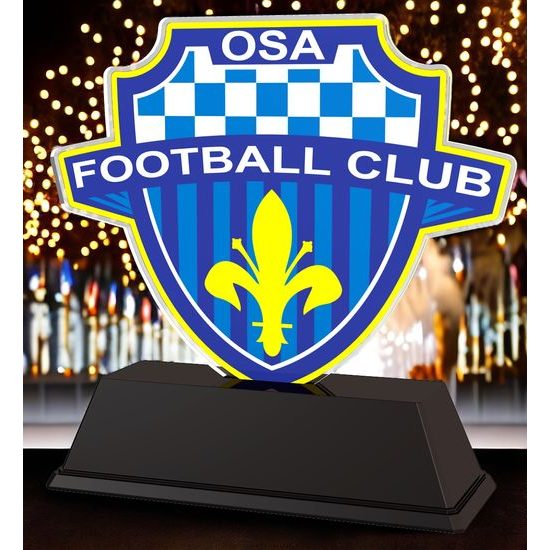 Trofeo de Acrílico Personalizado con Logo de Club de Fútbol