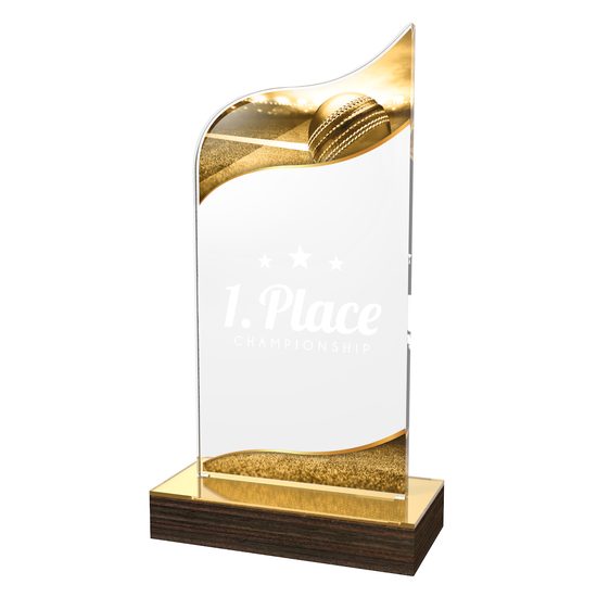 Trofeo Clásico de Cricket de Madera y Acrílico United