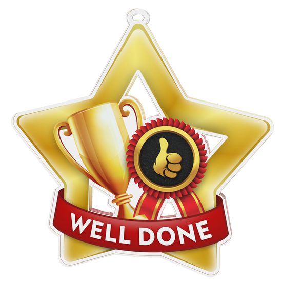 Medalla Mini Estrella de Acrílico Oro para Bien Hecho