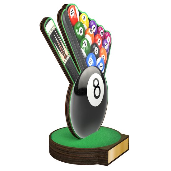 Trofeo Grove de Madera Real para Billar