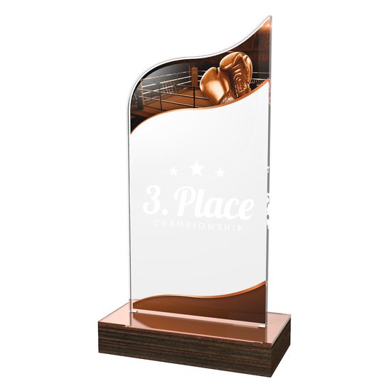 Trofeo Clásico de Boxeo de Madera y Acrílico United