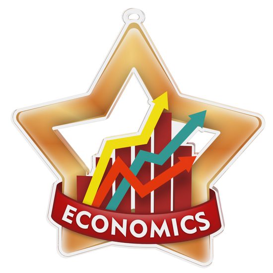Medalla Mini Estrella de Acrílico Bronce para Economía