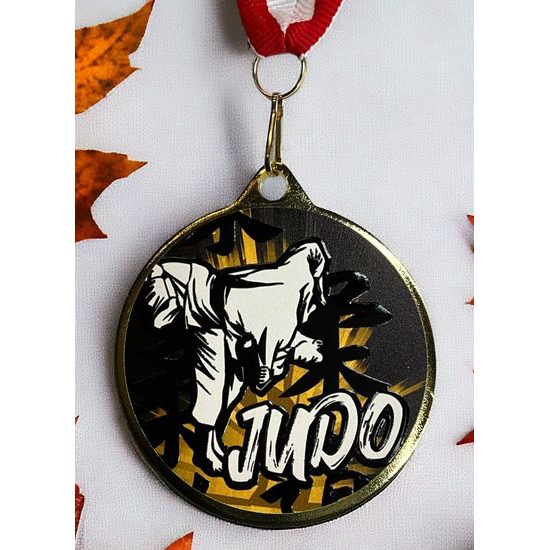 Medalla Barnet Clásica con Textura e Impresión 3D MaxMedal para Judo