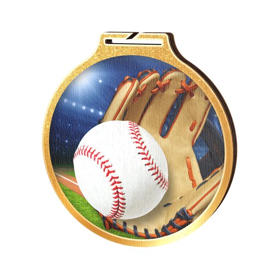 Medalla Habitat de Madera Ecológica de Baseball Oro