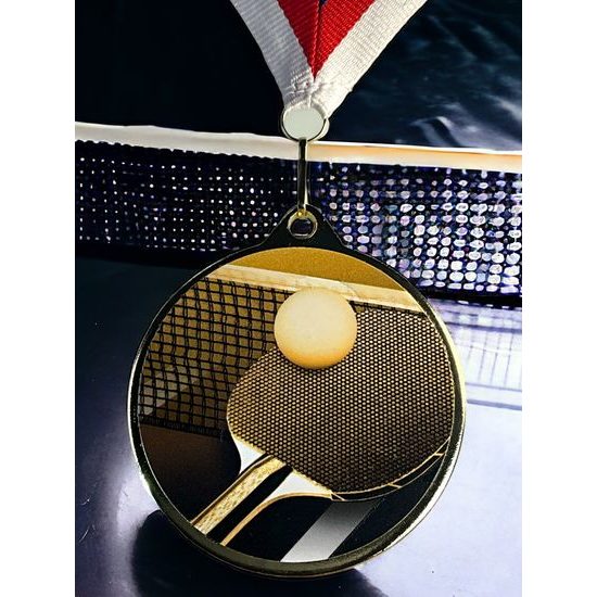 Medalla Barnet Clásica con Textura e Impresión 3D MaxMedal para Tenis de Mesa