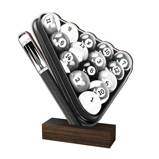 Trofeo de Madera Sierra para Billar - Clásico