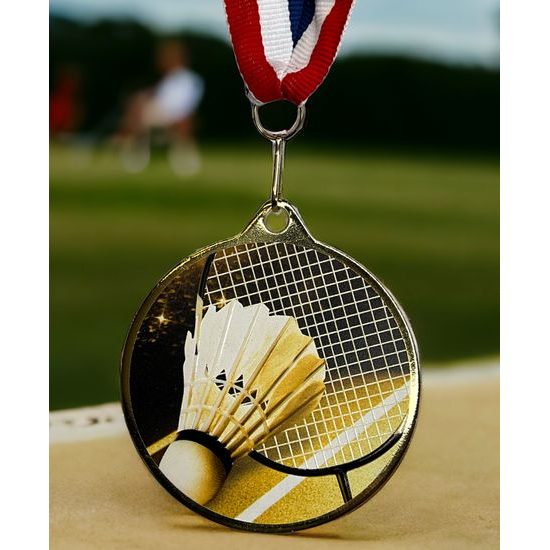 Medalla Barnet Clásica con Textura e Impresión 3D MaxMedal para Bádminton