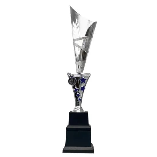 Trofeo Conifer Plata y Azul con doble base