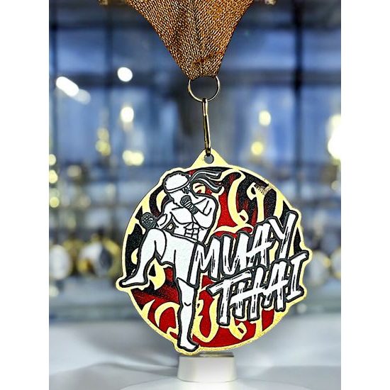 Medalla metálica para Muay Thai acero inoxidable