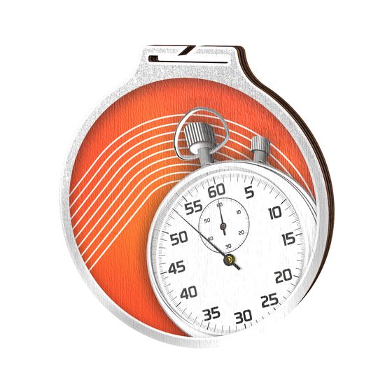 Medalla Habitat de Madera Ecológica para Atletismo Plata