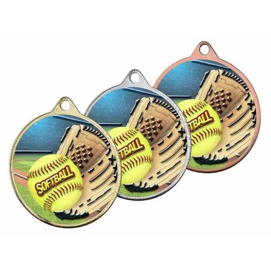 Medalla de Softbol Barnet con Textura de Color 3D MaxMedal