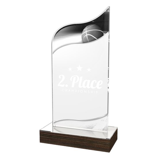 Trofeo Clásico de Baloncesto en Acrílico y Madera