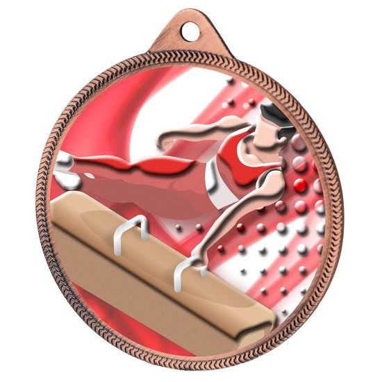 Medalla de Bronce para Gimnasia con Textura de Color 3D