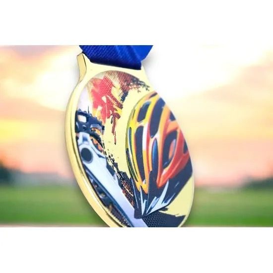 Medalla de Ciclismo Sacul con Textura de Color e Impresión 3D