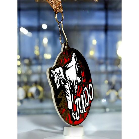 Medalla metálica de judo acero inoxidable