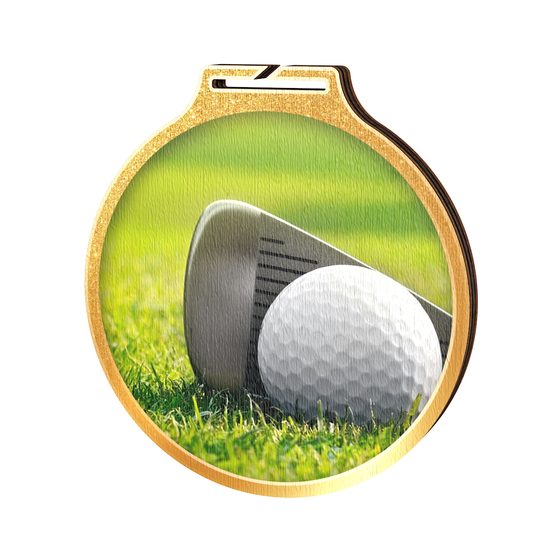 Medalla Habitat Oro de Madera Ecológica para Golf