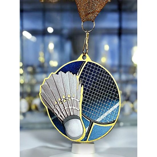 Medalla metálica de bádminton acero inoxidable