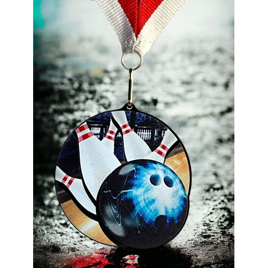 Medalla de Boliche Rincon en Acrílico Negro