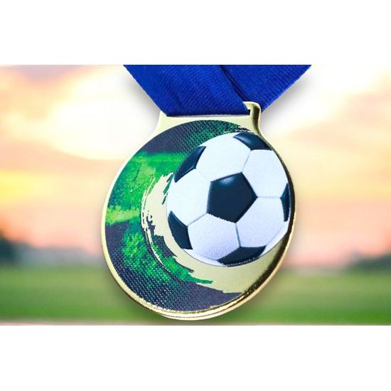 Medalla Sacul de Fútbol con Textura de Color e Impresión 3D
