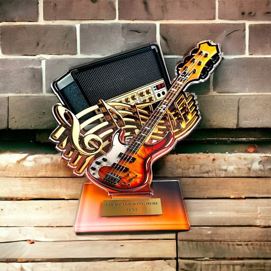 Trofeo Acrílico Cannes de Guitarra Eléctrica