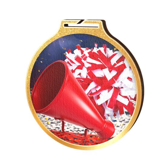 Medalla Habitat Oro de Madera Ecológica para Porristas