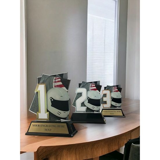 Trofeo de Casco de Automovilismo Número 3