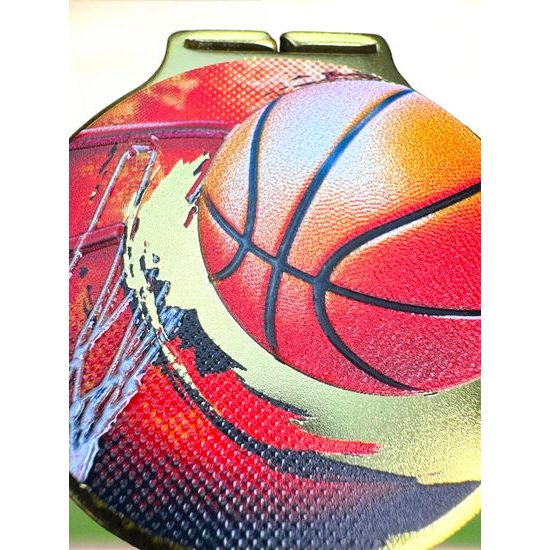Medalla de Baloncesto Sacul con Textura de Color 3D