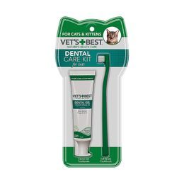 Vet's Best Dental Care Kit - sada na čištění zubů pro kočky (zubní kartáček a pasta 45g)