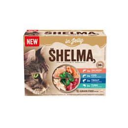 12x85g Shelma GF NMkapsa kočka mix ryb želé