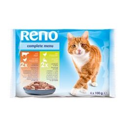 4x100g Reno kapsa kočka 2hovězí + 2ryba