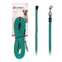 Stopovací reflexní pogumované vodítko Flamingo Xeno, 5 metrů x 2 cm - tyrkysová