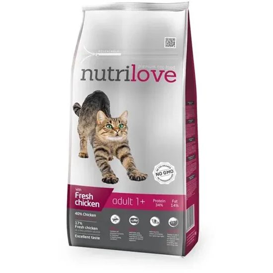 Nutrilove CAT 8kg ADULT kuřecí granule