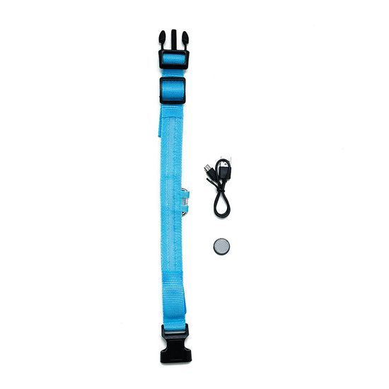 Svítící LED obojek pro psy - Firefly Z1 - USB dobíjení - modrý