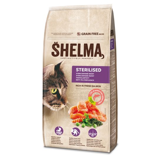 Shelma granule FM kocka sterilní losos 8kg