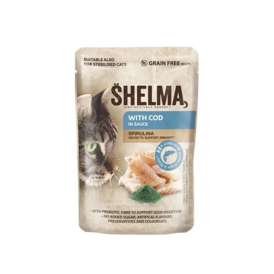 SHELMA 85g TRESKA a spirulina, kapsa