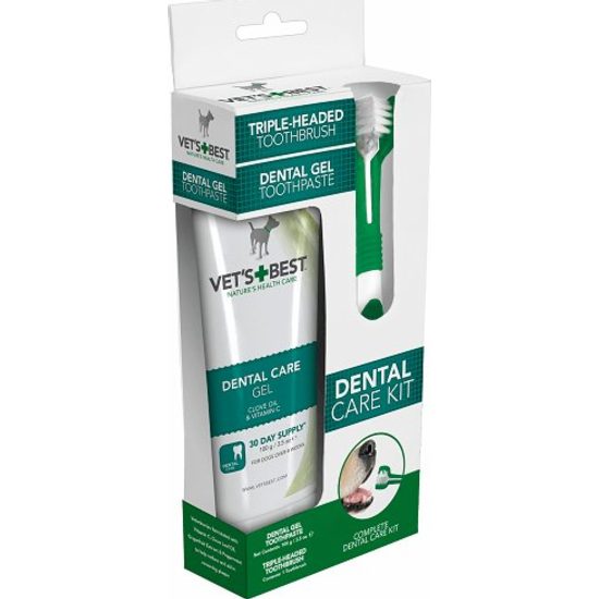 Vet's Best Dental Care Kit - sada na čištění zubů pro psy, 100g