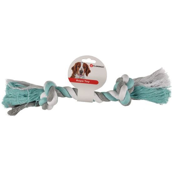 Uzel pro psy - Flamingo Rope Toy, 2 knoty, mátová, 31 x 5,5 (M)