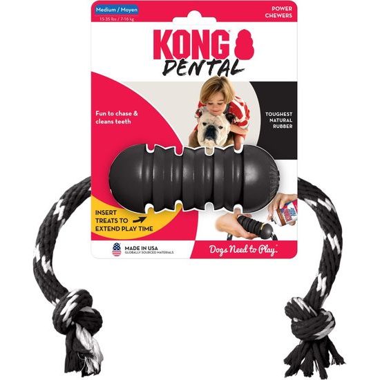KONG Extreme Dental with rope - dentalni extremne odolna hracka pro psy s lanem (M)