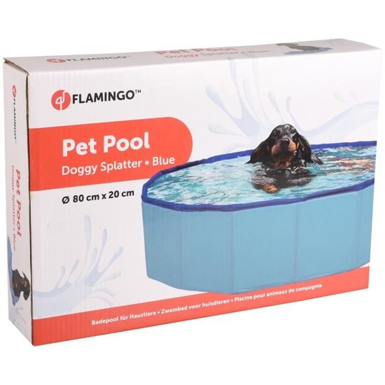 Flamingo Pet Pool Doggy Splatter - Bazén pro psy - modrý - ? 80 x 20 cm (S)