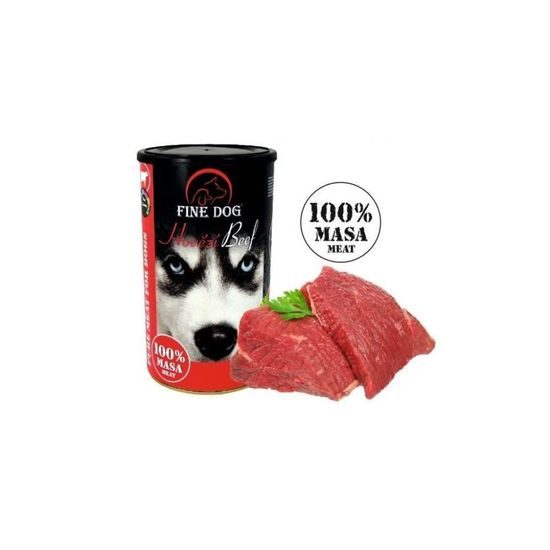 FineDog 1200g HOVĚZÍ 100% masa ,konzerva