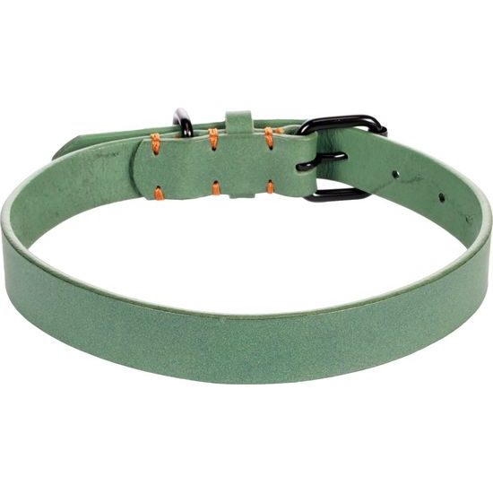 Flamingo Leano Green - kožený obojek pro psy, zelený