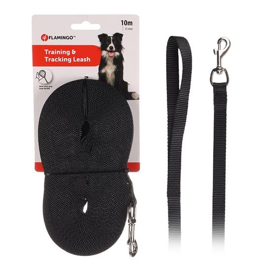 Stopovací vodítko Flamingo Ziggi, 10 metrů x 1,5 cm - černá