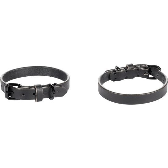 Flamingo Leano Black - kožený obojek pro psy, černý