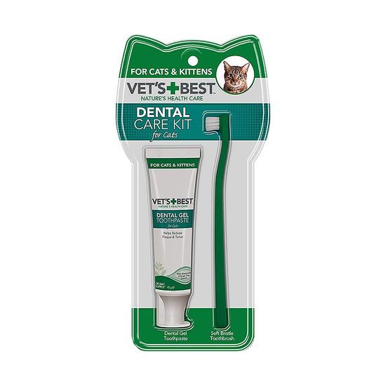 Vet's Best Dental Care Kit - sada na čištění zubů pro kočky (zubní kartáček a pasta 45g)